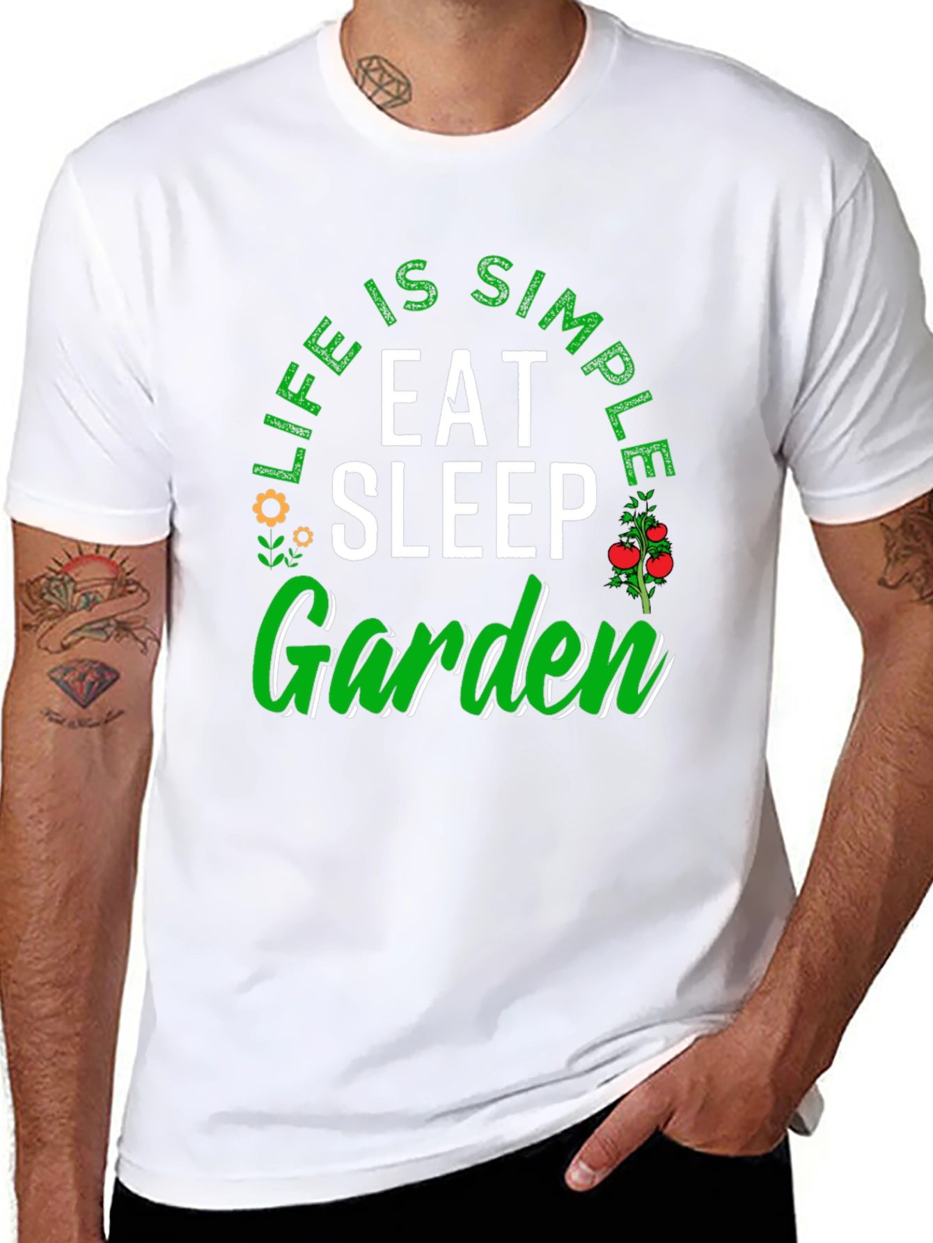 Life is Simple Eat Sleep Garden T-Shirt
