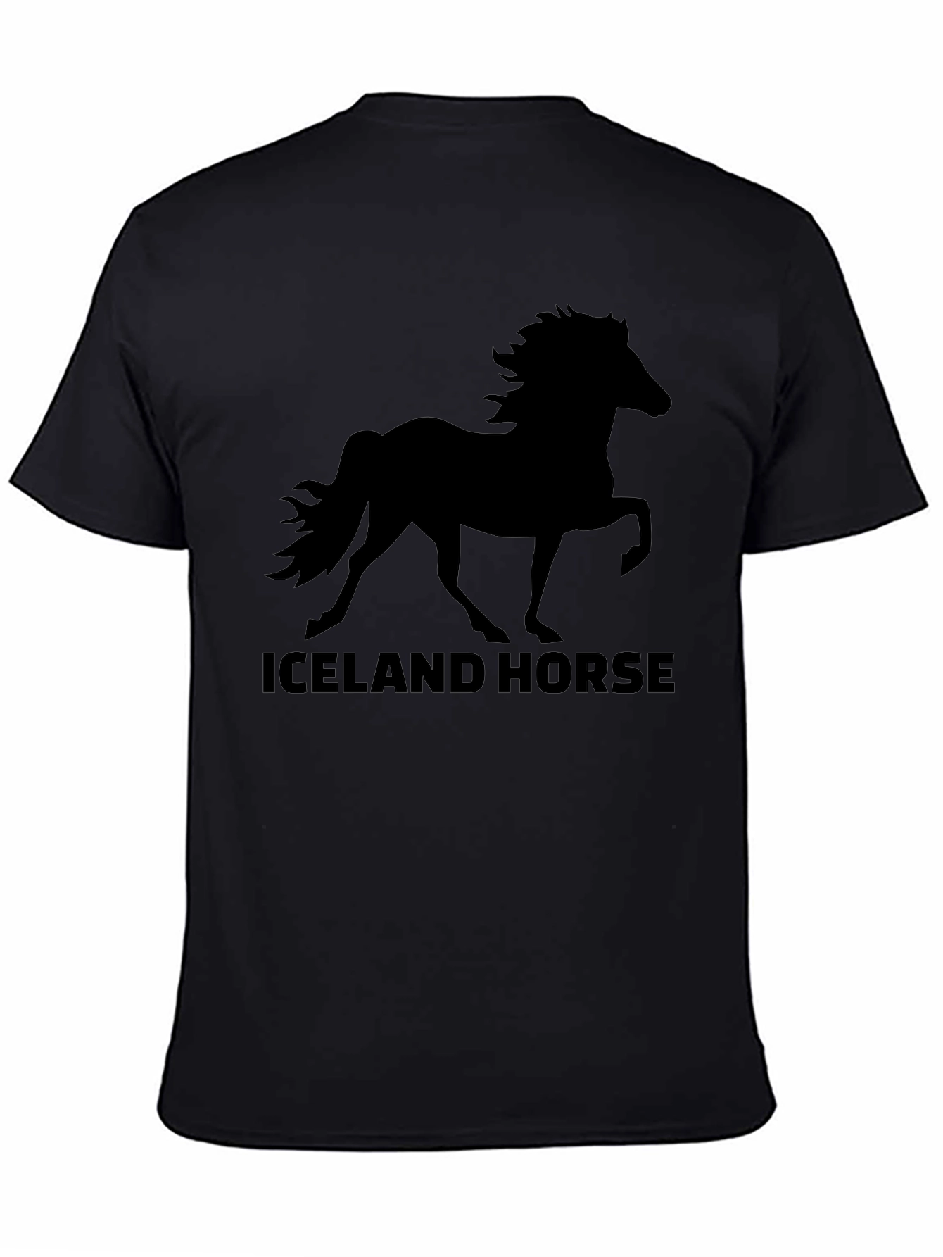 Iceland Horse Graphic Tee - Black Cotton T-Shirt