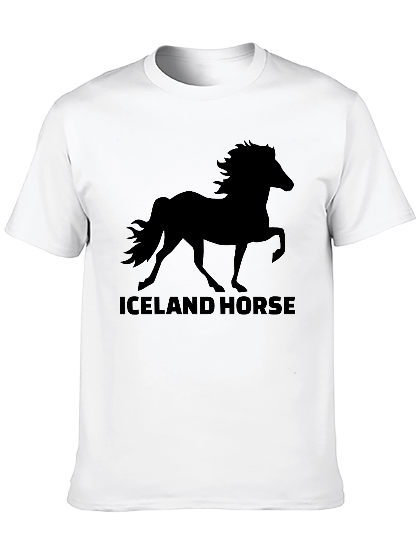 Iceland Horse Graphic Tee - Black Cotton T-Shirt