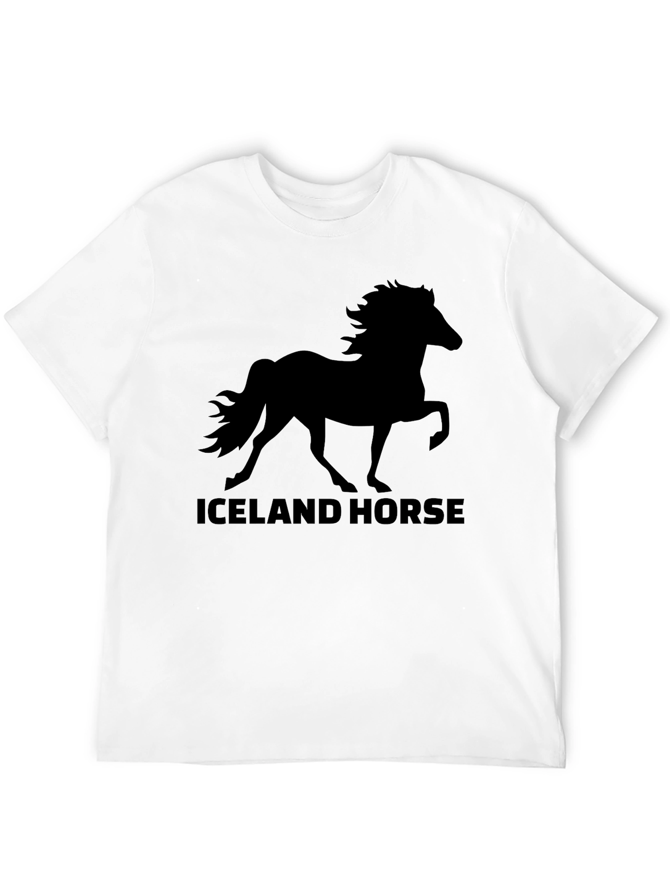 Iceland Horse Graphic Tee - Black Cotton T-Shirt