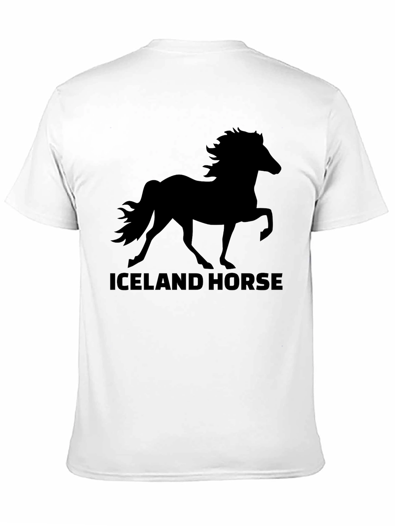 Iceland Horse Graphic Tee - Black Cotton T-Shirt