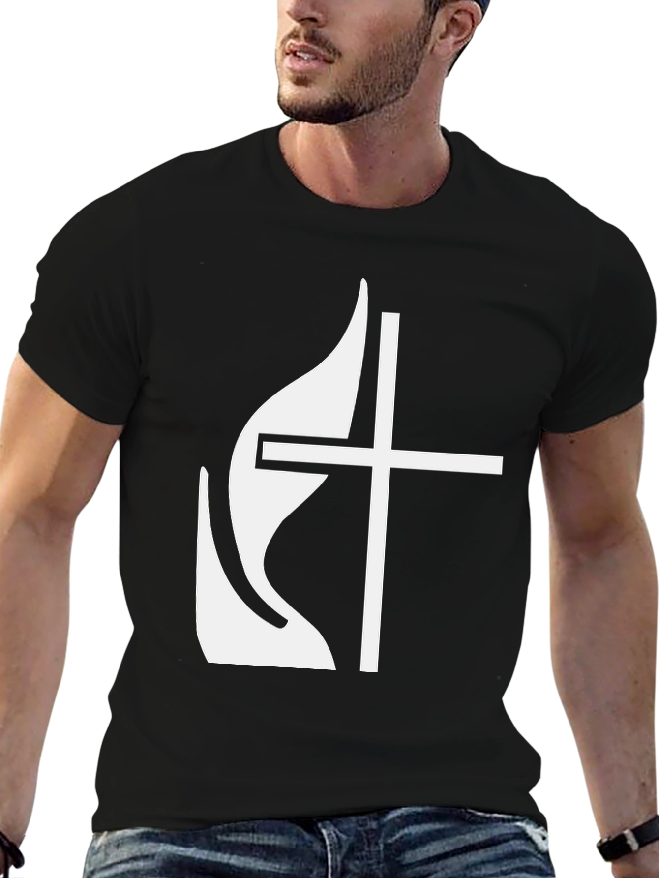 Modern Christian Cross Graphic Tee