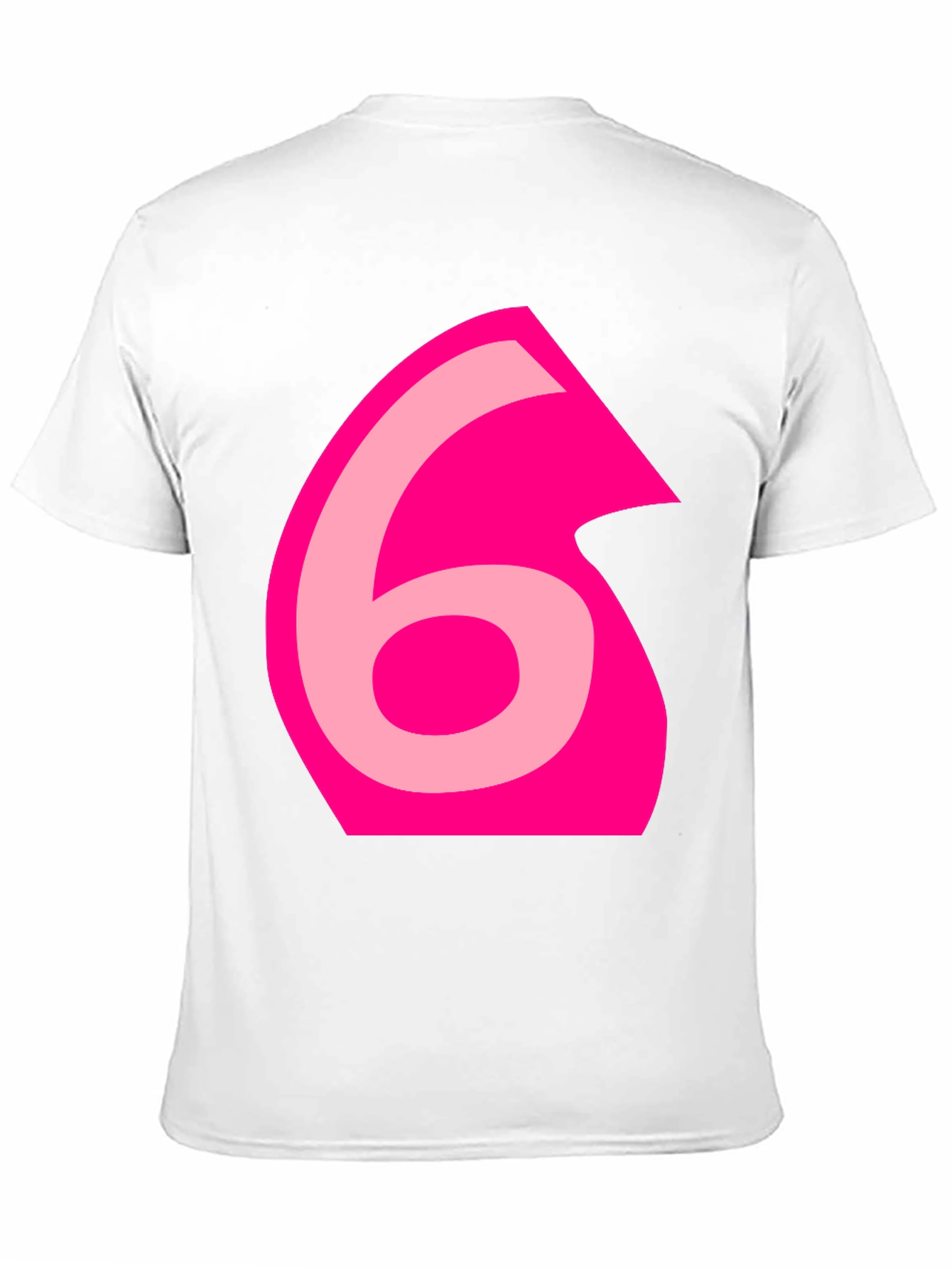 Pink Number 6 Graphic Black Tee