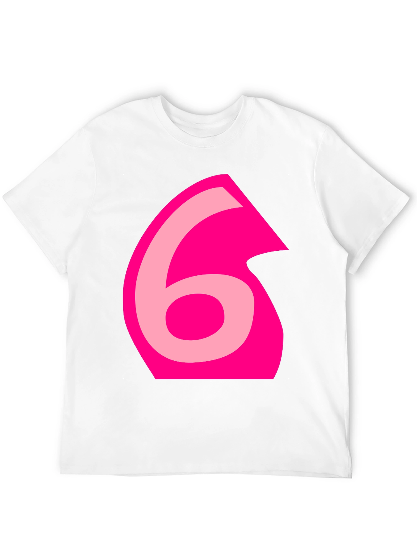 Pink Number 6 Graphic Black Tee