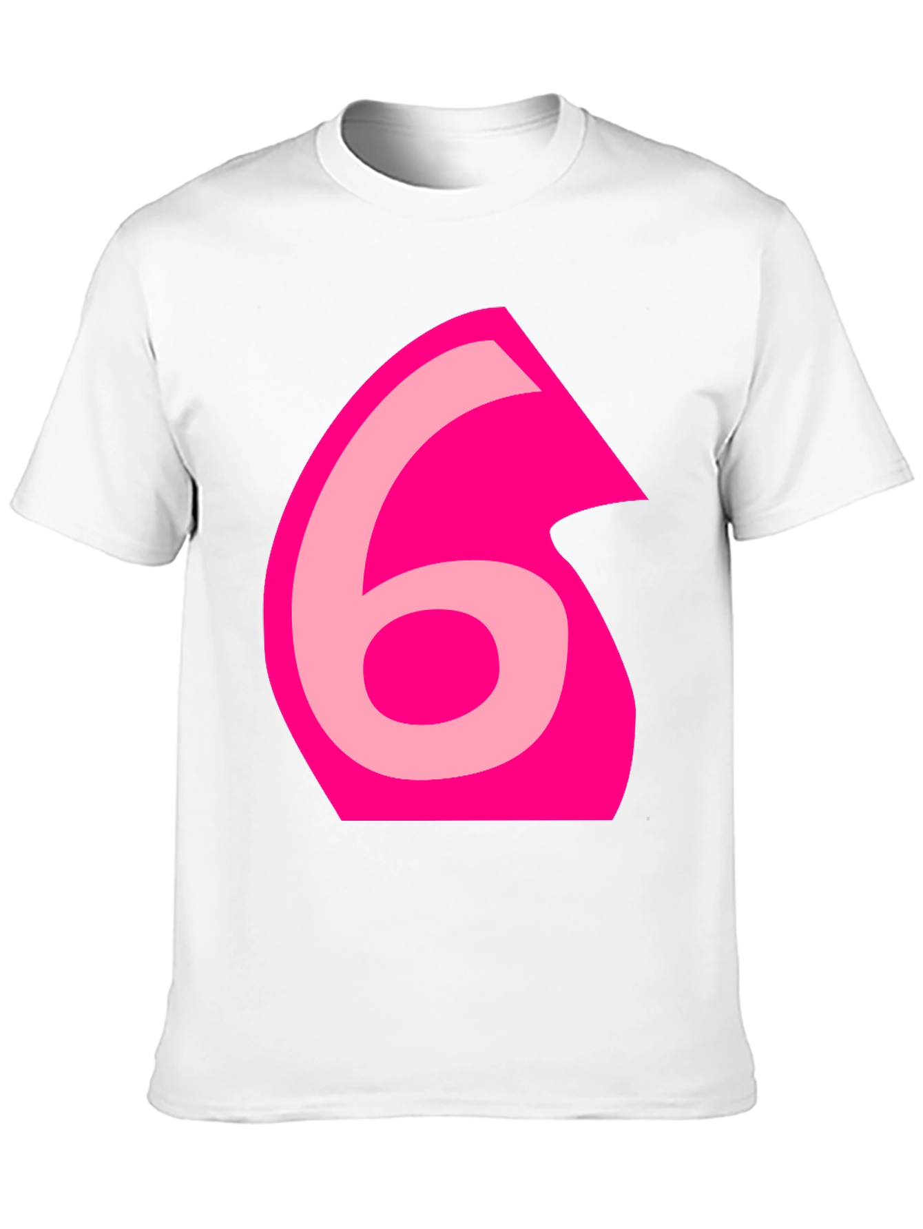 Pink Number 6 Graphic Black Tee