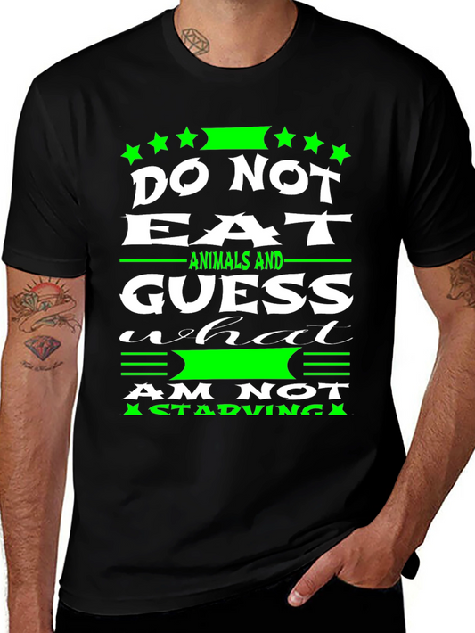 Vegan T-Shirt - Do Not Eat Animals - Unisex Black Tee