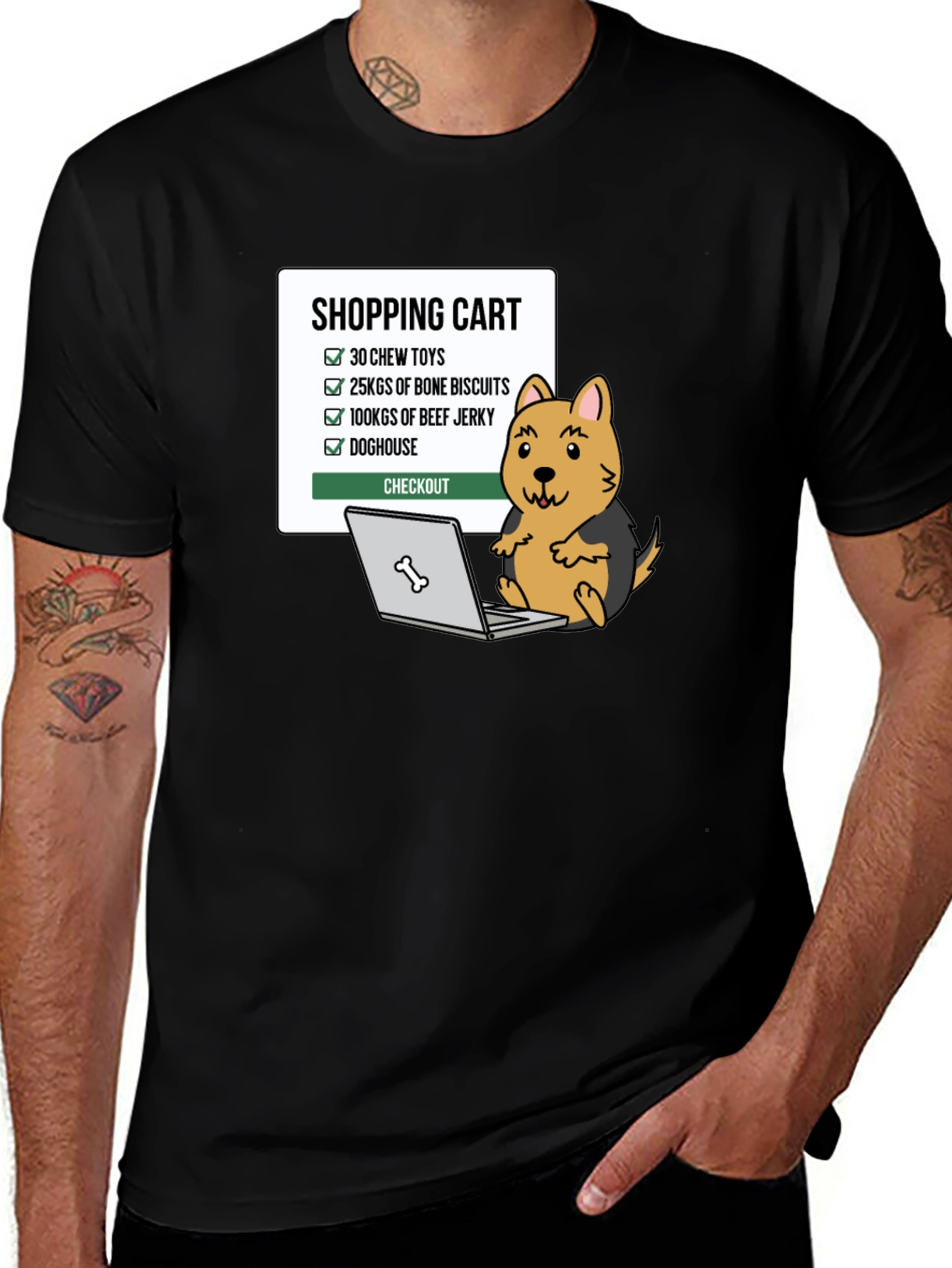 Dog Lovers Shopping Cart Graphic Tee