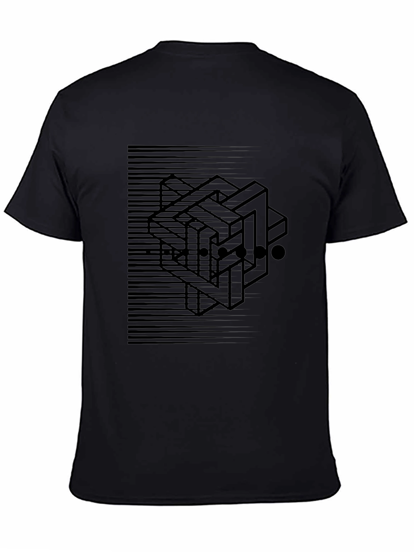 Abstract Illusion Black Graphic Tee