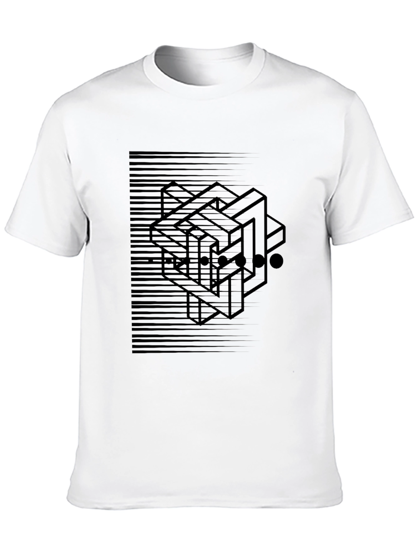 Abstract Illusion Black Graphic Tee