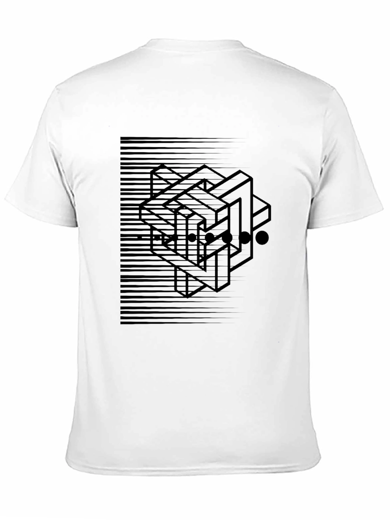 Abstract Illusion Black Graphic Tee