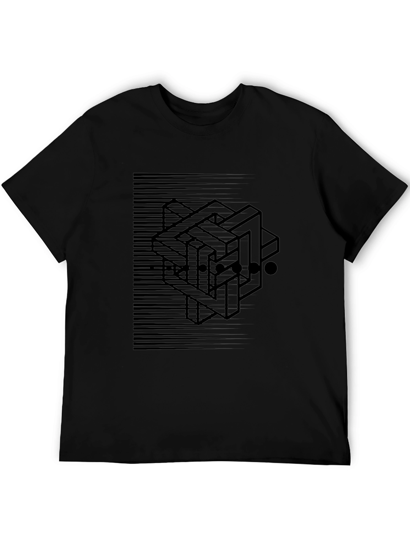 Abstract Illusion Black Graphic Tee