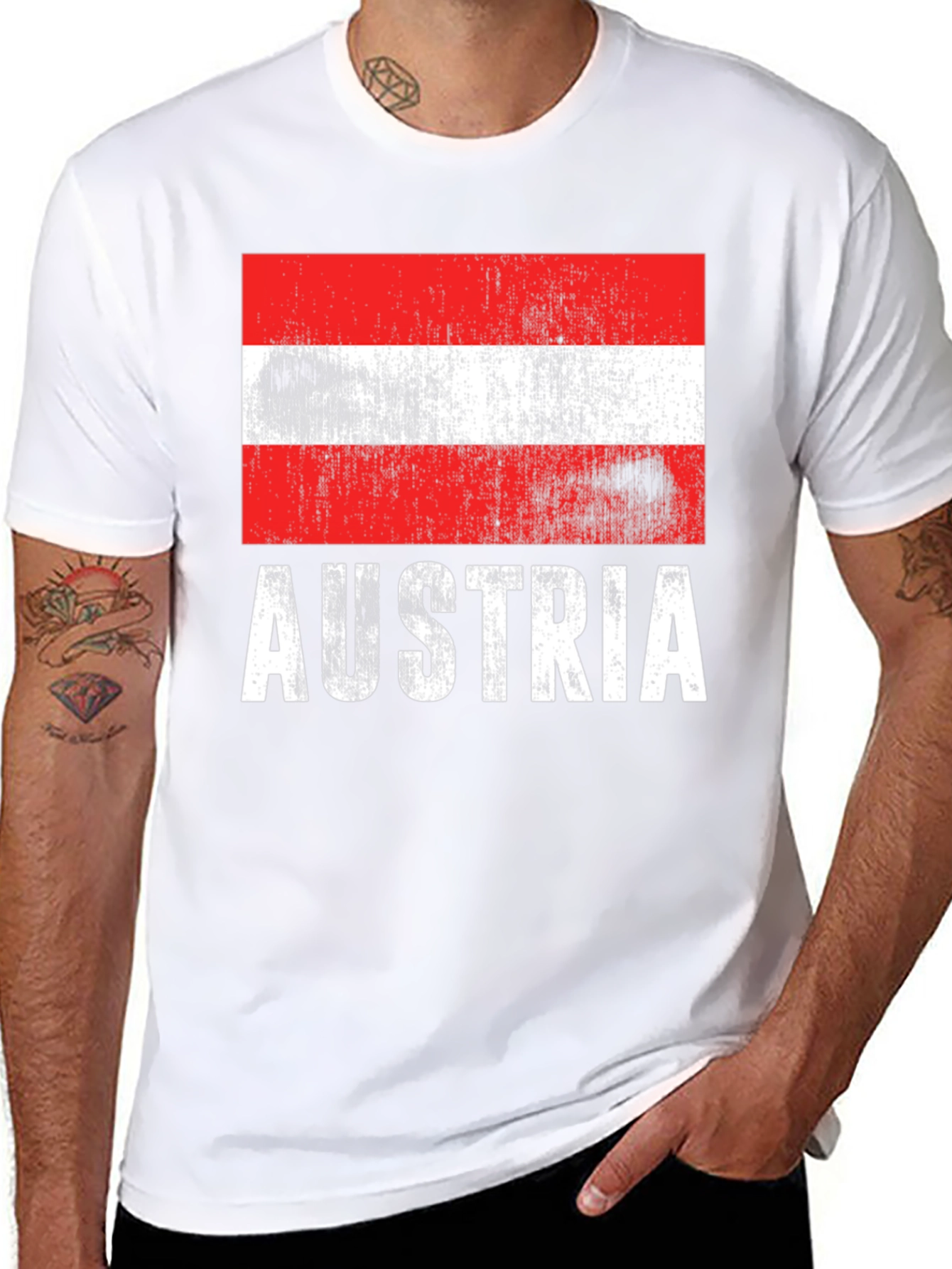 Austria Flag T-Shirt - Distressed Design