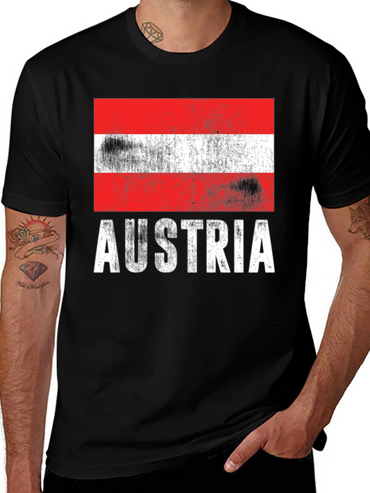 Austria Flag T-Shirt - Distressed Design