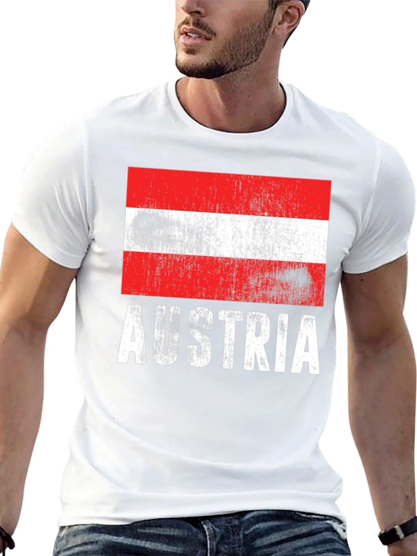Austria Flag T-Shirt - Distressed Design