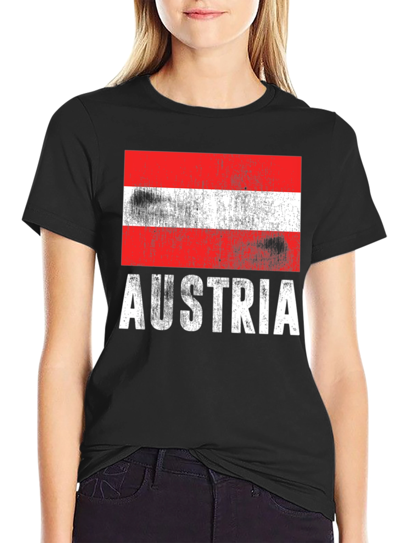 Austria Flag T-Shirt - Distressed Design