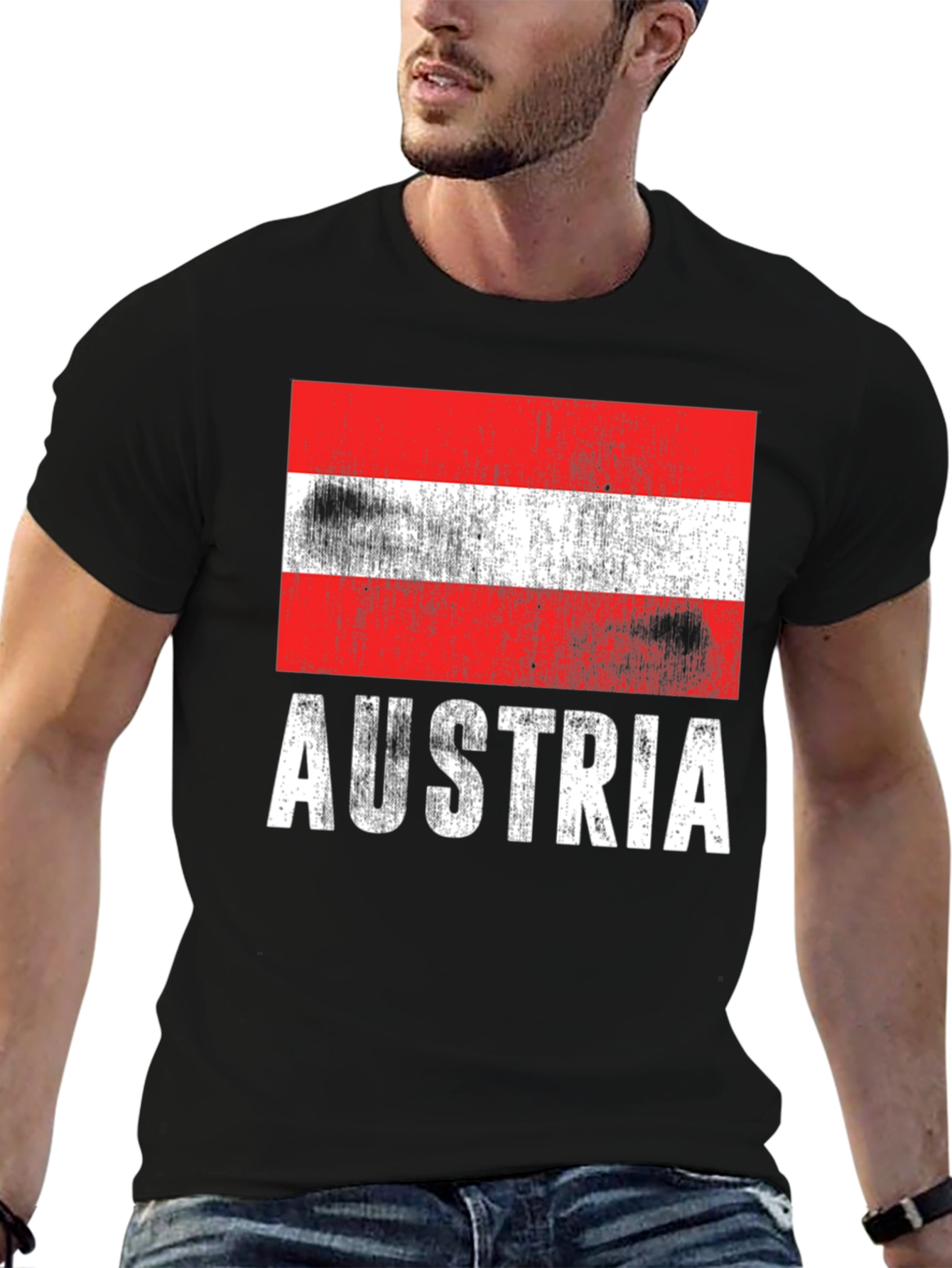 Austria Flag T-Shirt - Distressed Design