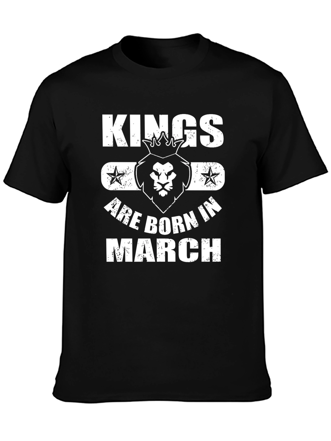Kings Are Born in March Black T-Shirt