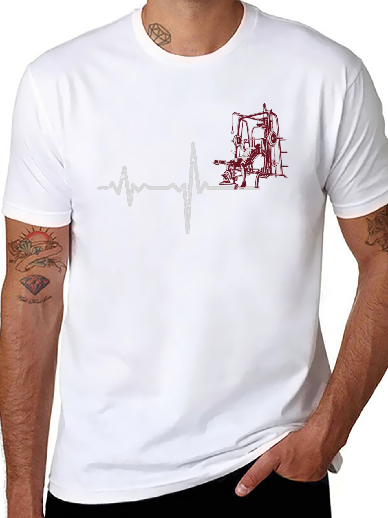 Gym Heartbeat T-Shirt - Fitness Lover Tee