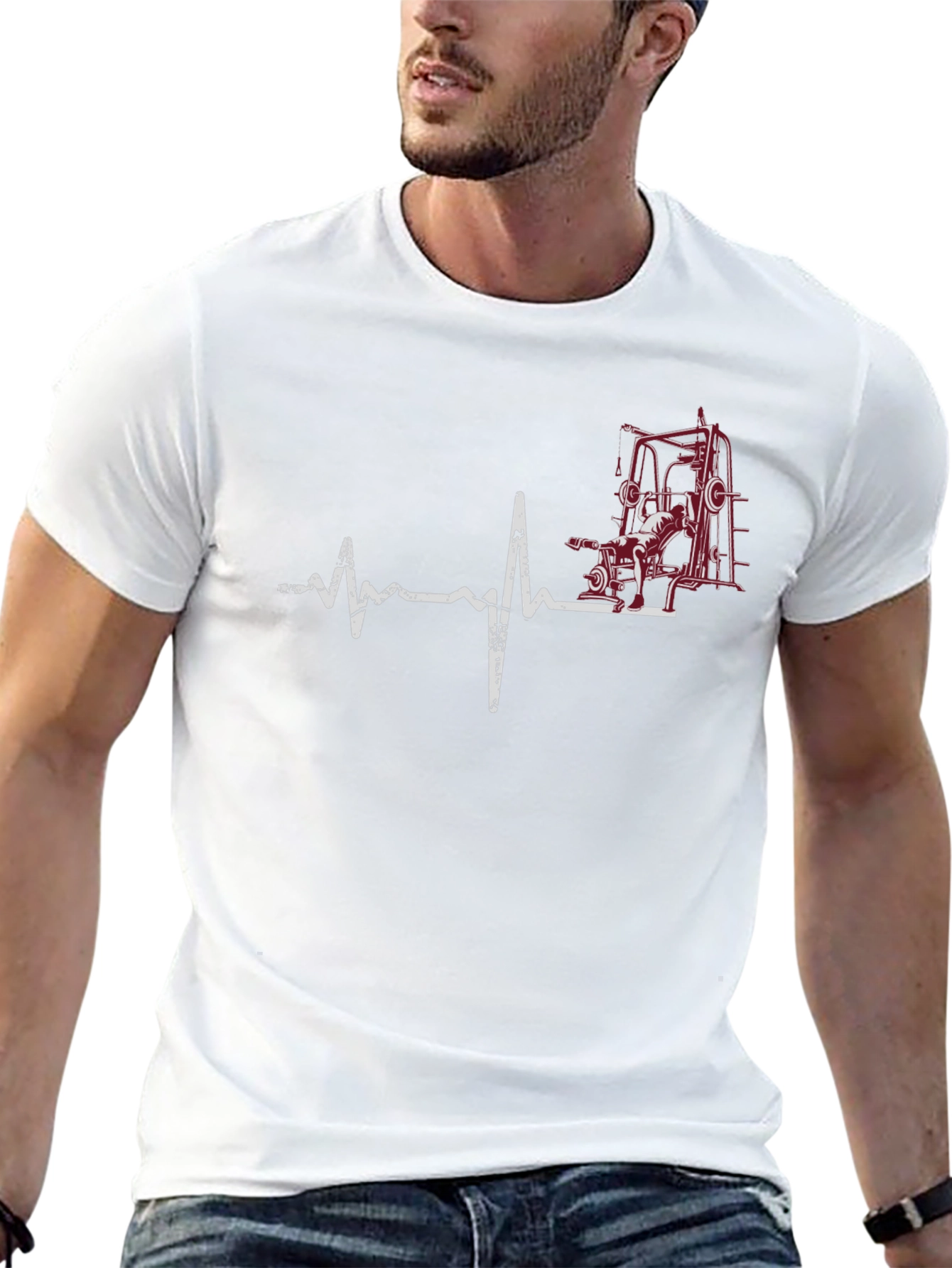Gym Heartbeat T-Shirt - Fitness Lover Tee