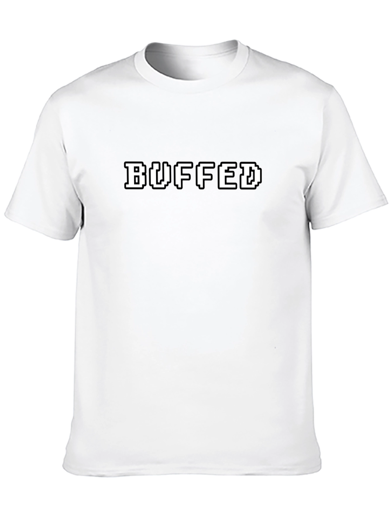 Buffed Gamer Pixel Graphic T-Shirt - Black
