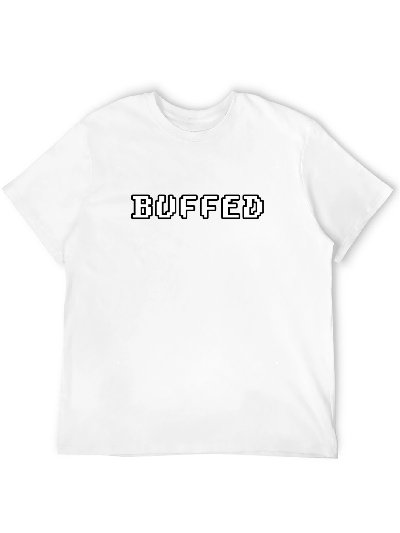 Buffed Gamer Pixel Graphic T-Shirt - Black