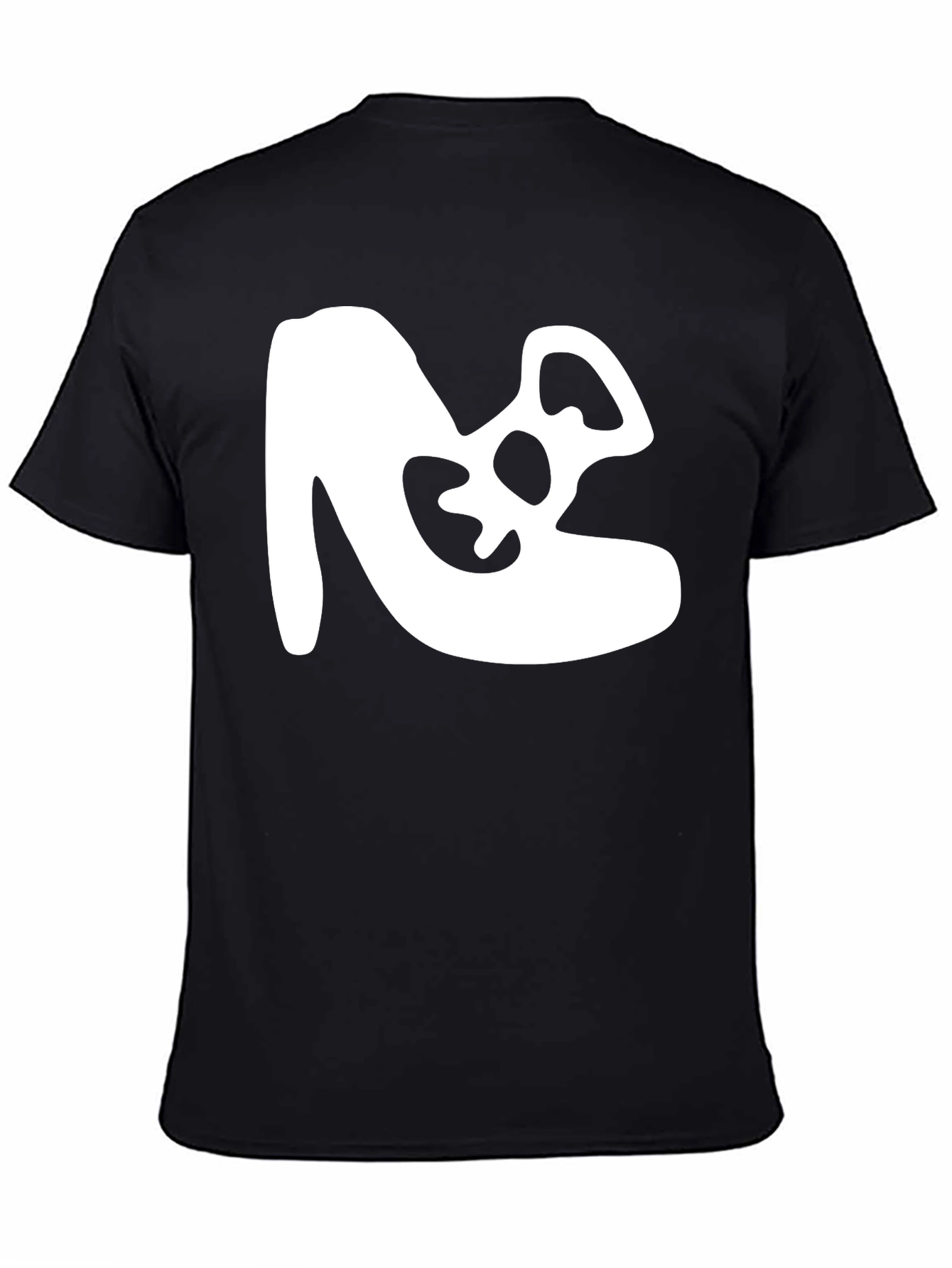 Abstract White Graphic Tee - Black Cotton