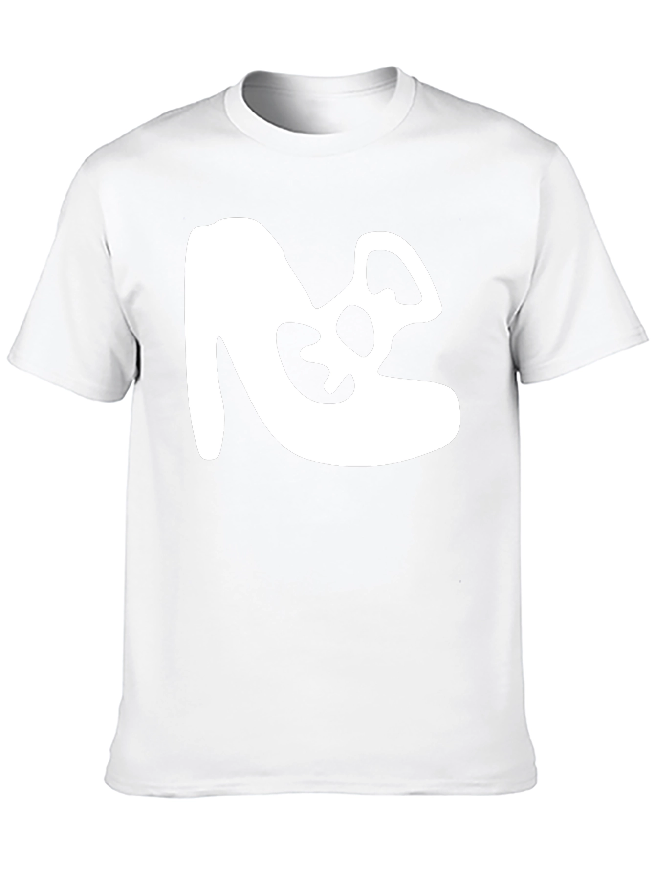 Abstract White Graphic Tee - Black Cotton