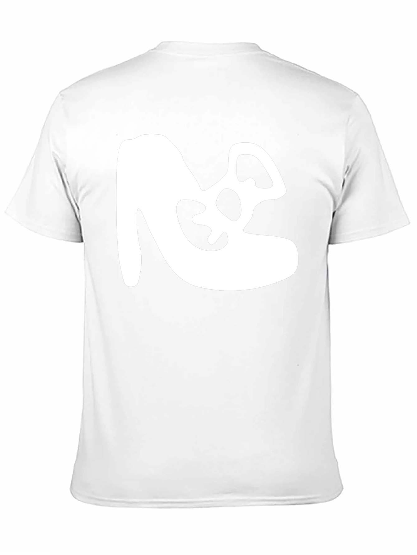 Abstract White Graphic Tee - Black Cotton