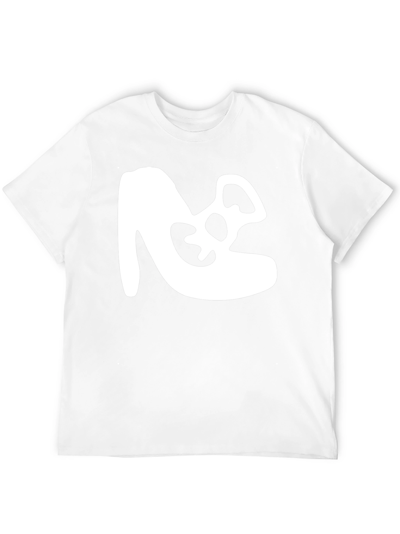 Abstract White Graphic Tee - Black Cotton
