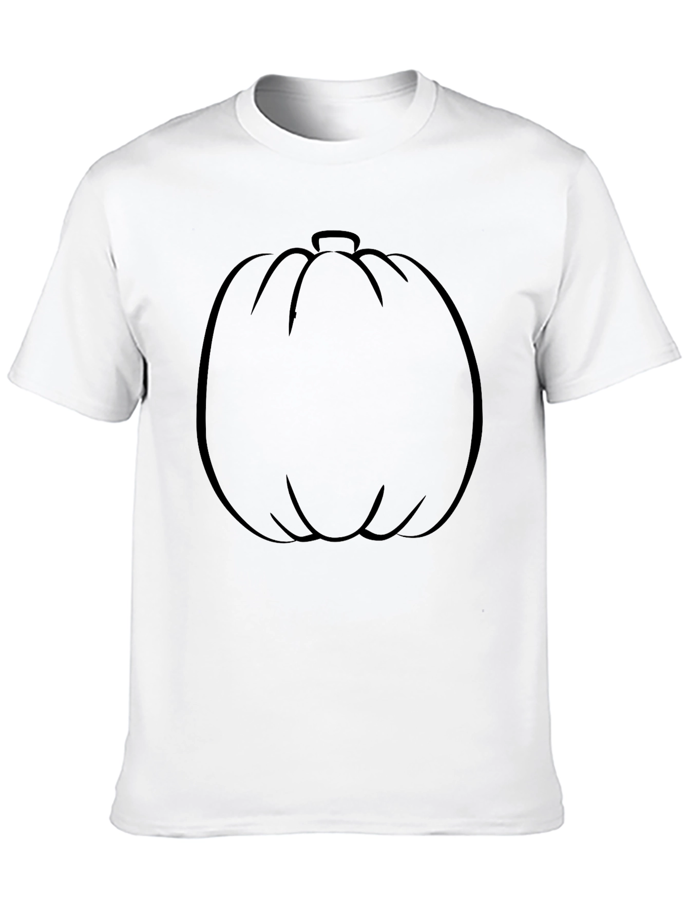 Pumpkin Outline Black T-Shirt - Halloween Apparel