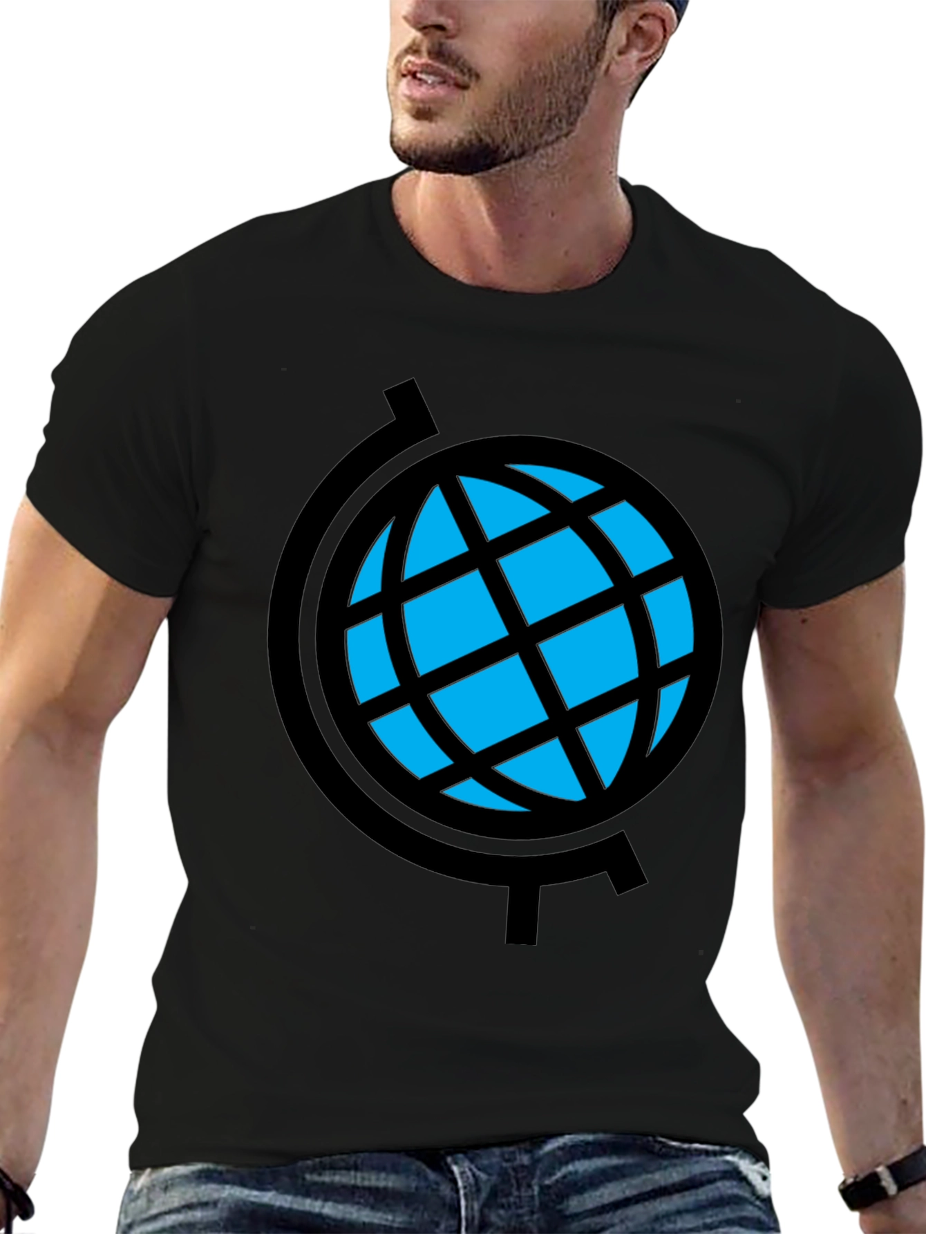 Globe Graphic Tee - Modern Black T-Shirt