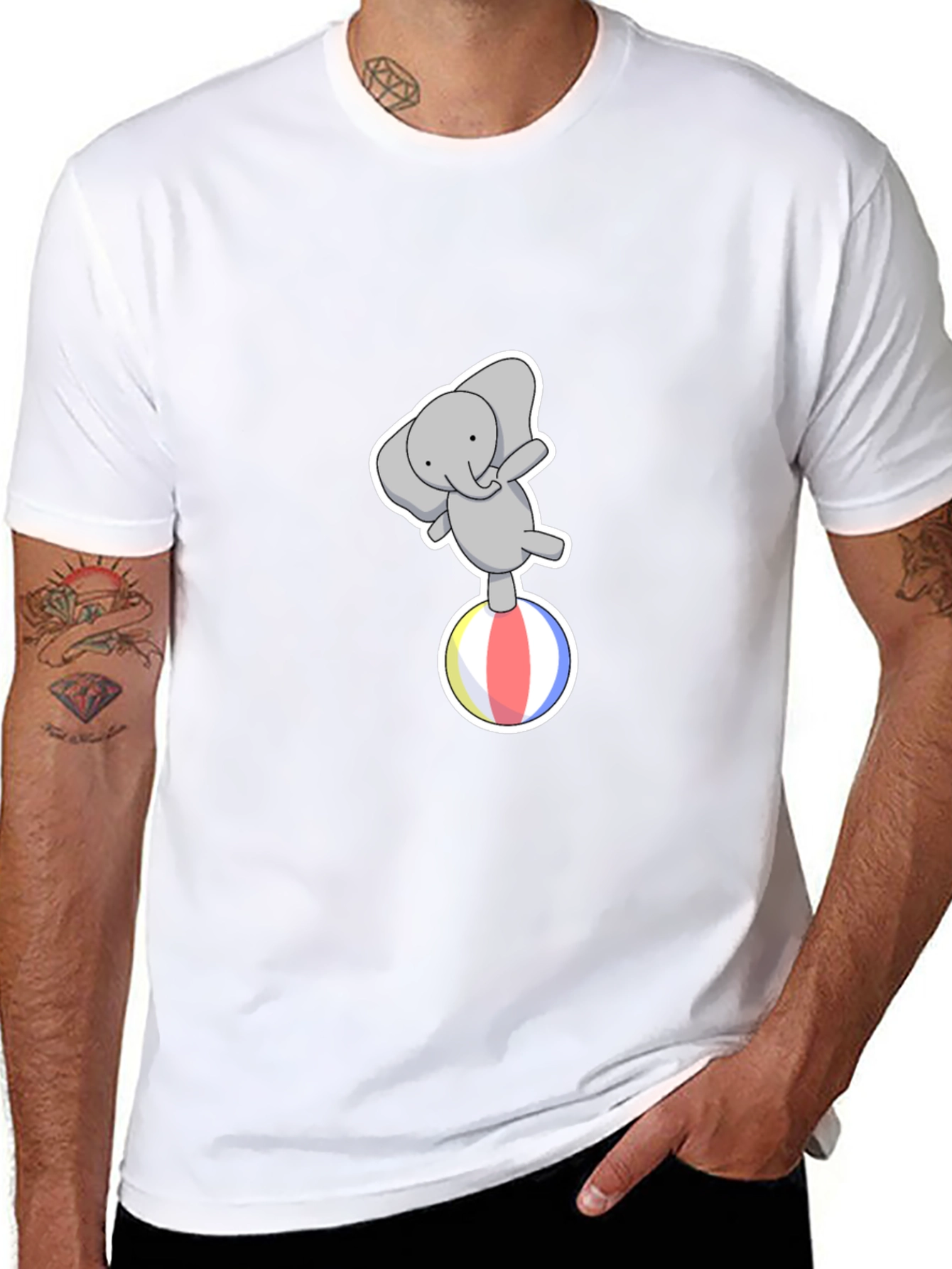 Elephant On Ball Graphic Tee