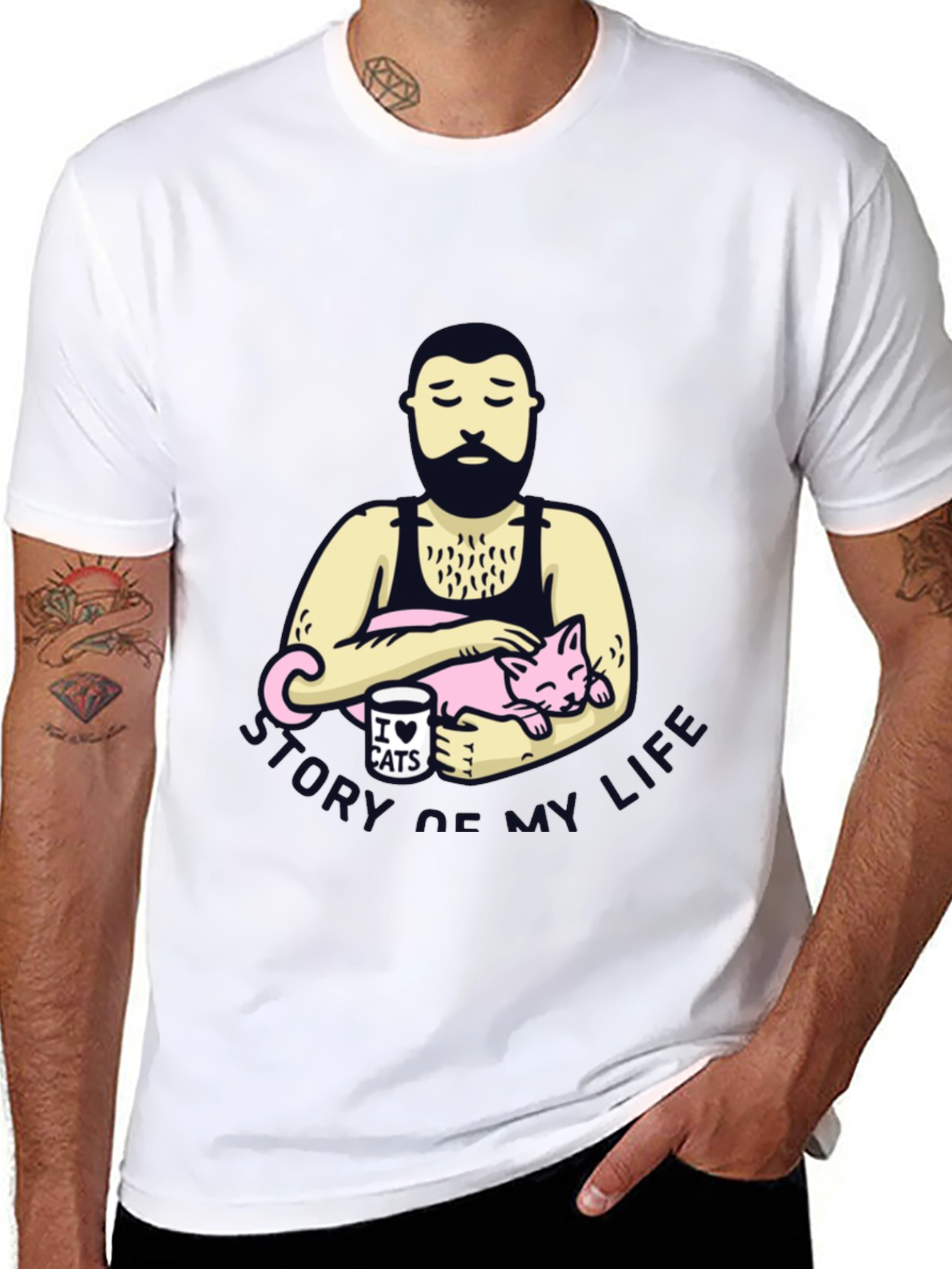 Mens Story of My Life Cat Lover T-Shirt