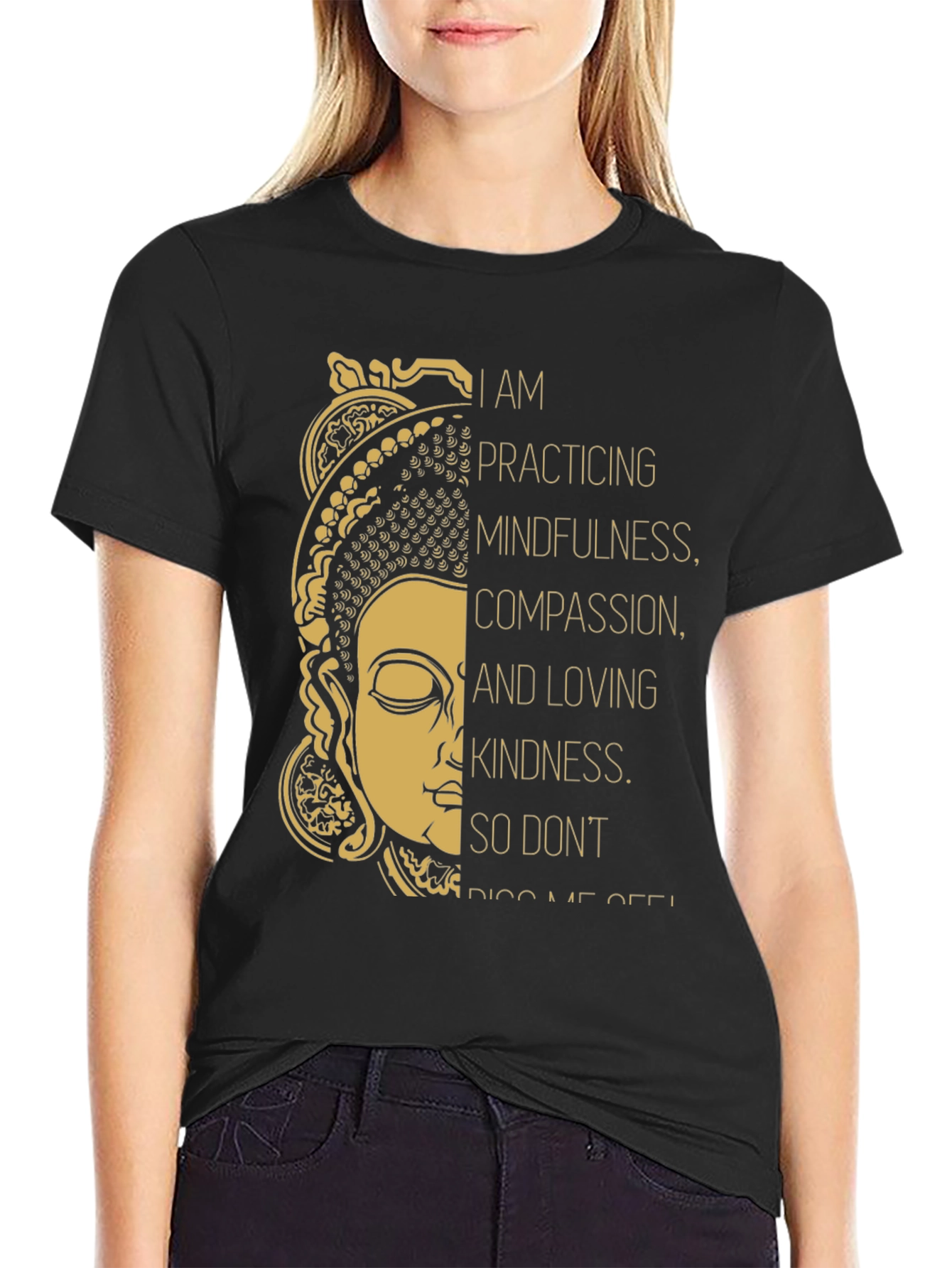 Mindfulness Buddha Graphic Tee - Black