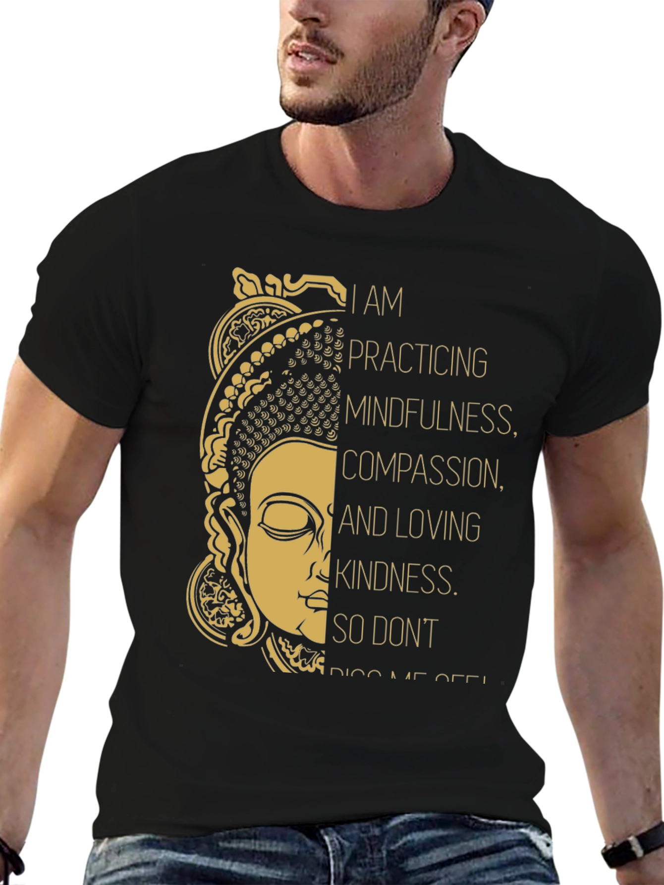 Mindfulness Buddha Graphic Tee - Black