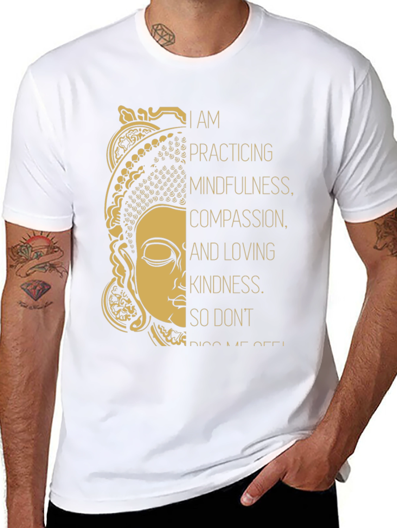 Mindfulness Buddha Graphic Tee - Black