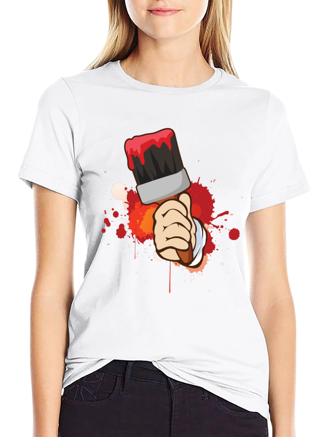 Painters Brush Graphic Tee - Cool Artistic Design