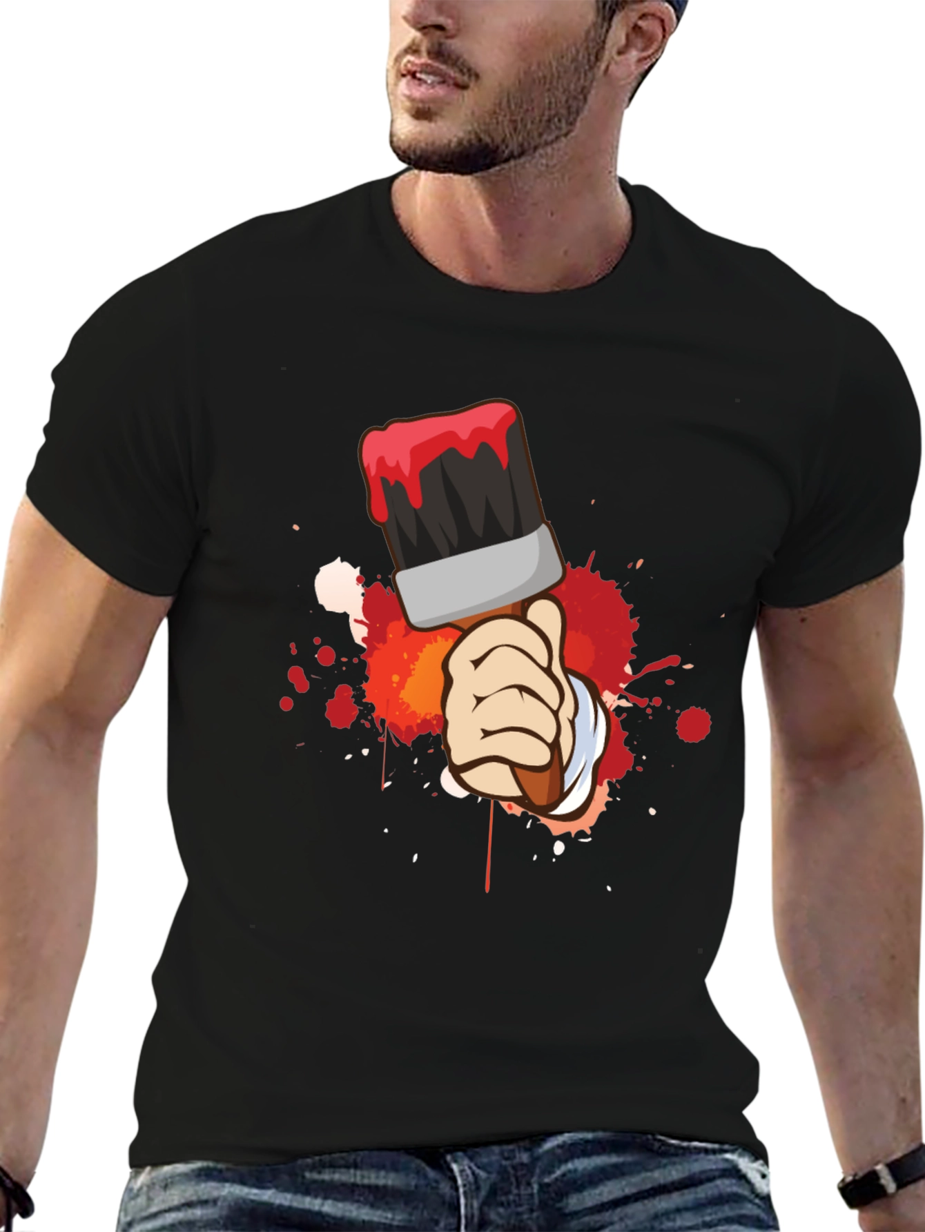 Painters Brush Graphic Tee - Cool Artistic Design
