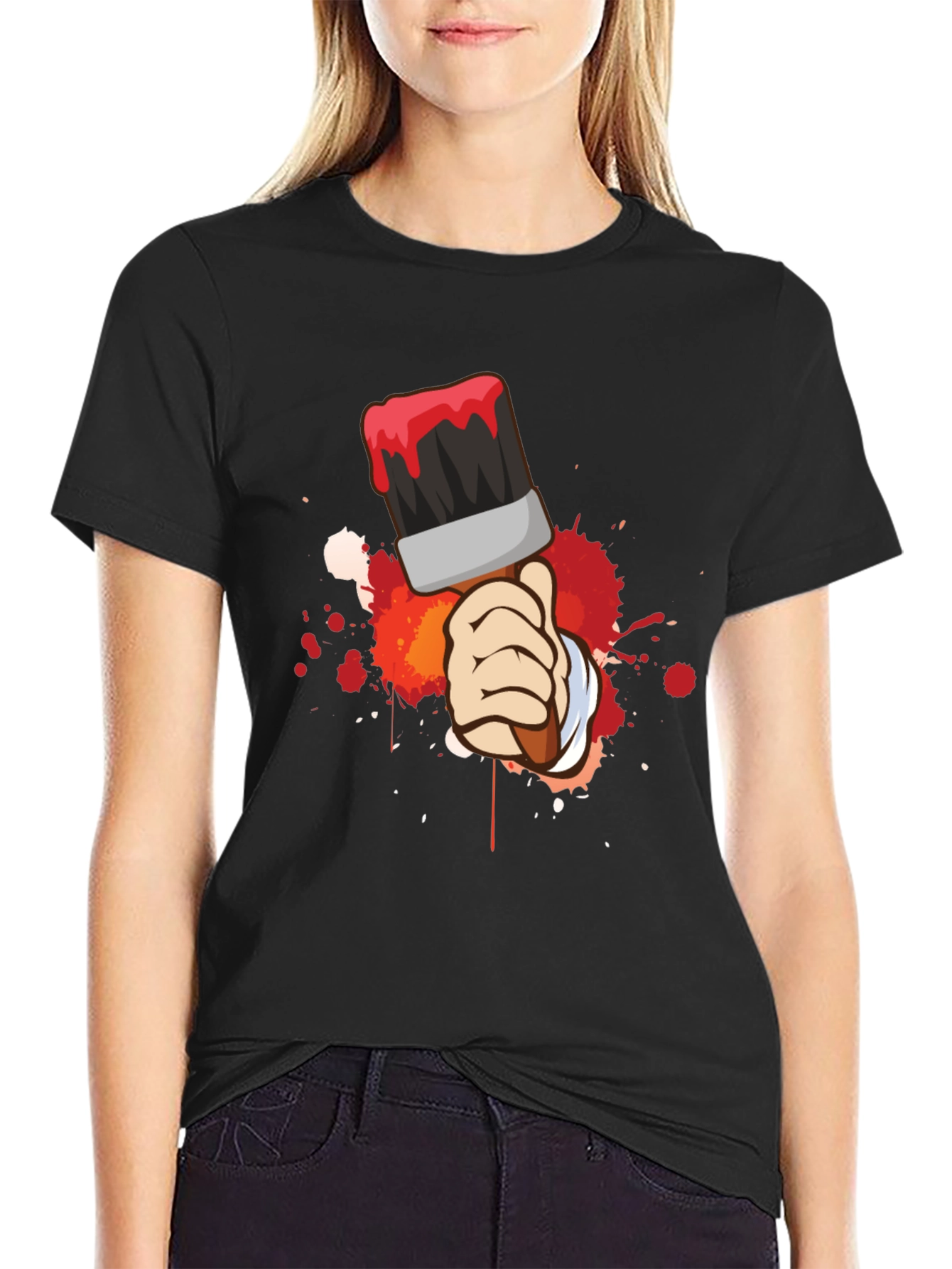 Painters Brush Graphic Tee - Cool Artistic Design