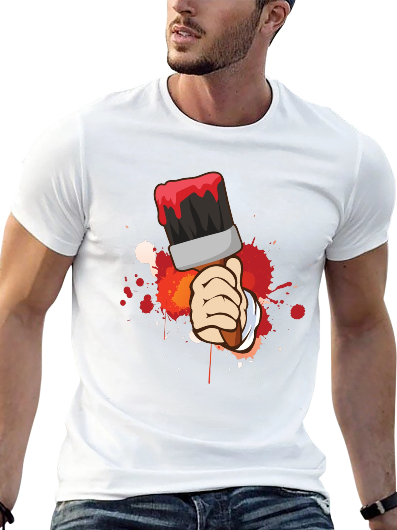 Painters Brush Graphic Tee - Cool Artistic Design