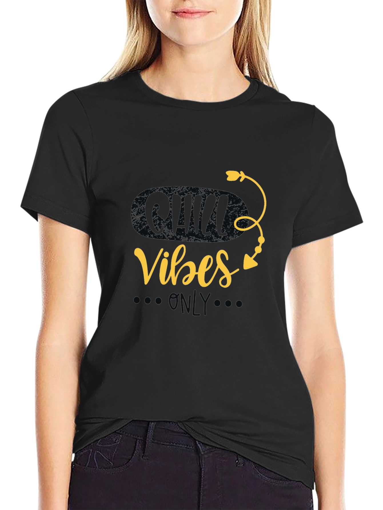 Chill Vibes Only Graphic Tee - Casual Black T-Shirt
