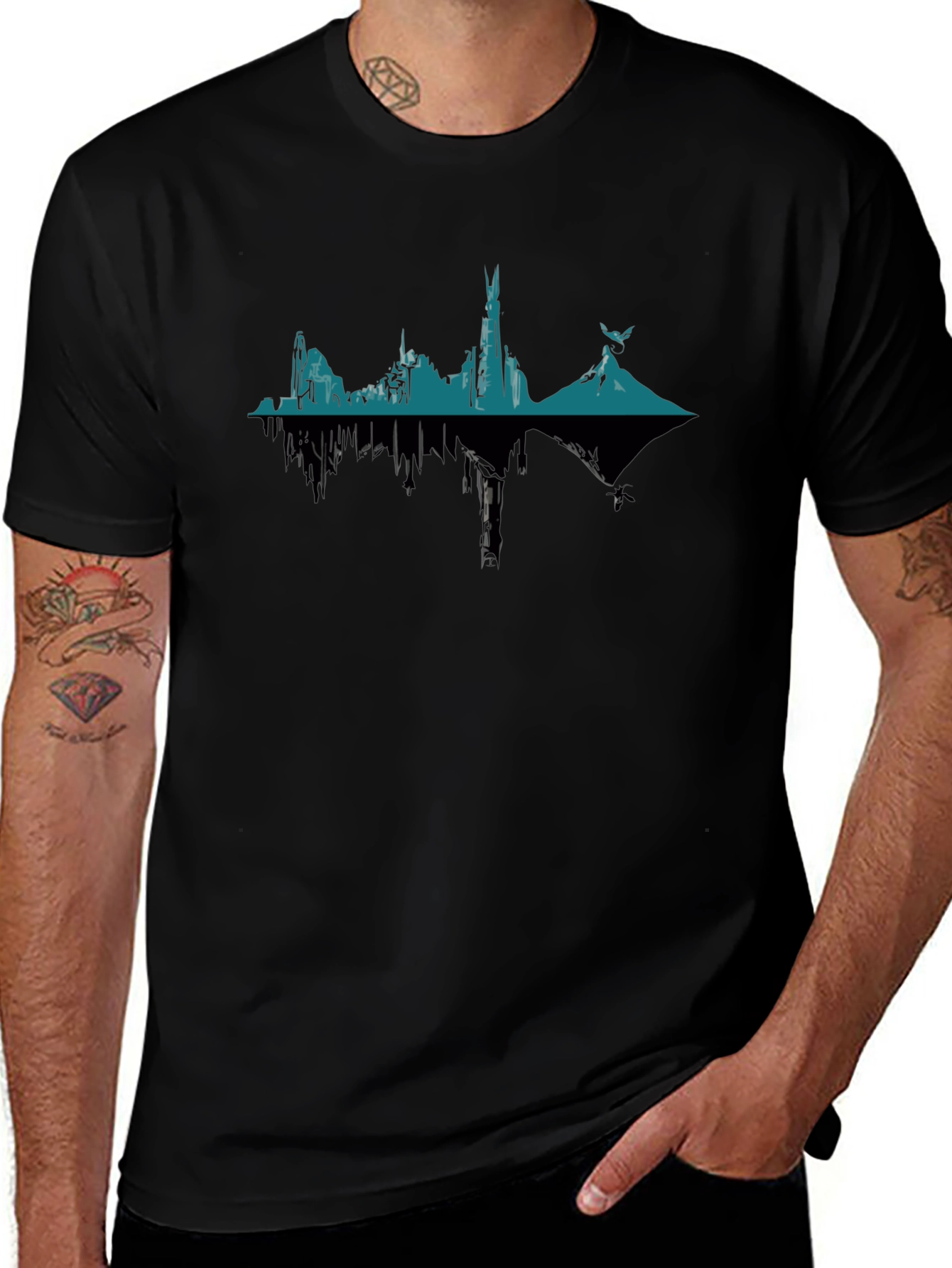 Mirror Image Fantasy Landscape Graphic Tee