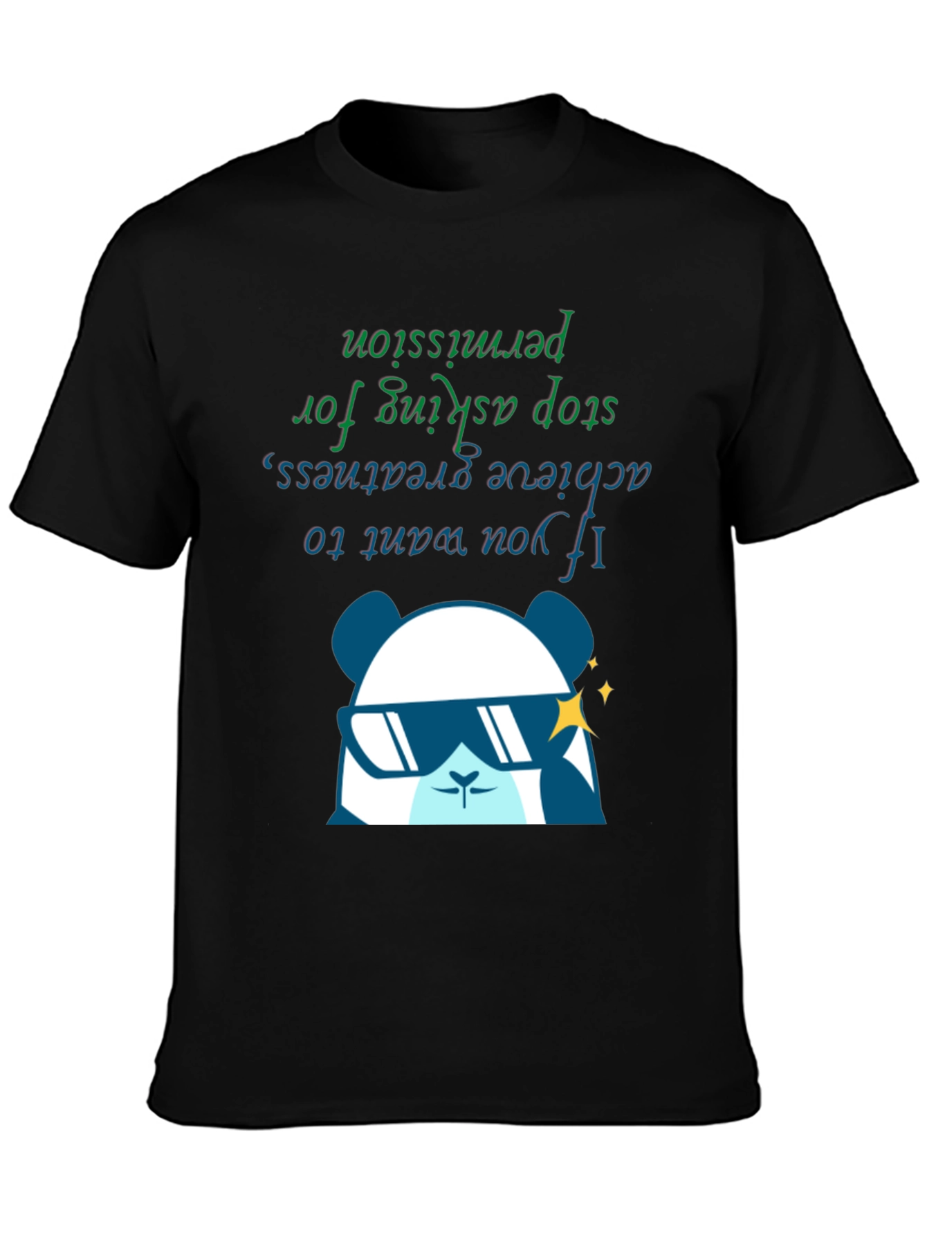 Cool Panda Graphic Tee - Achieve Greatness T-Shirt