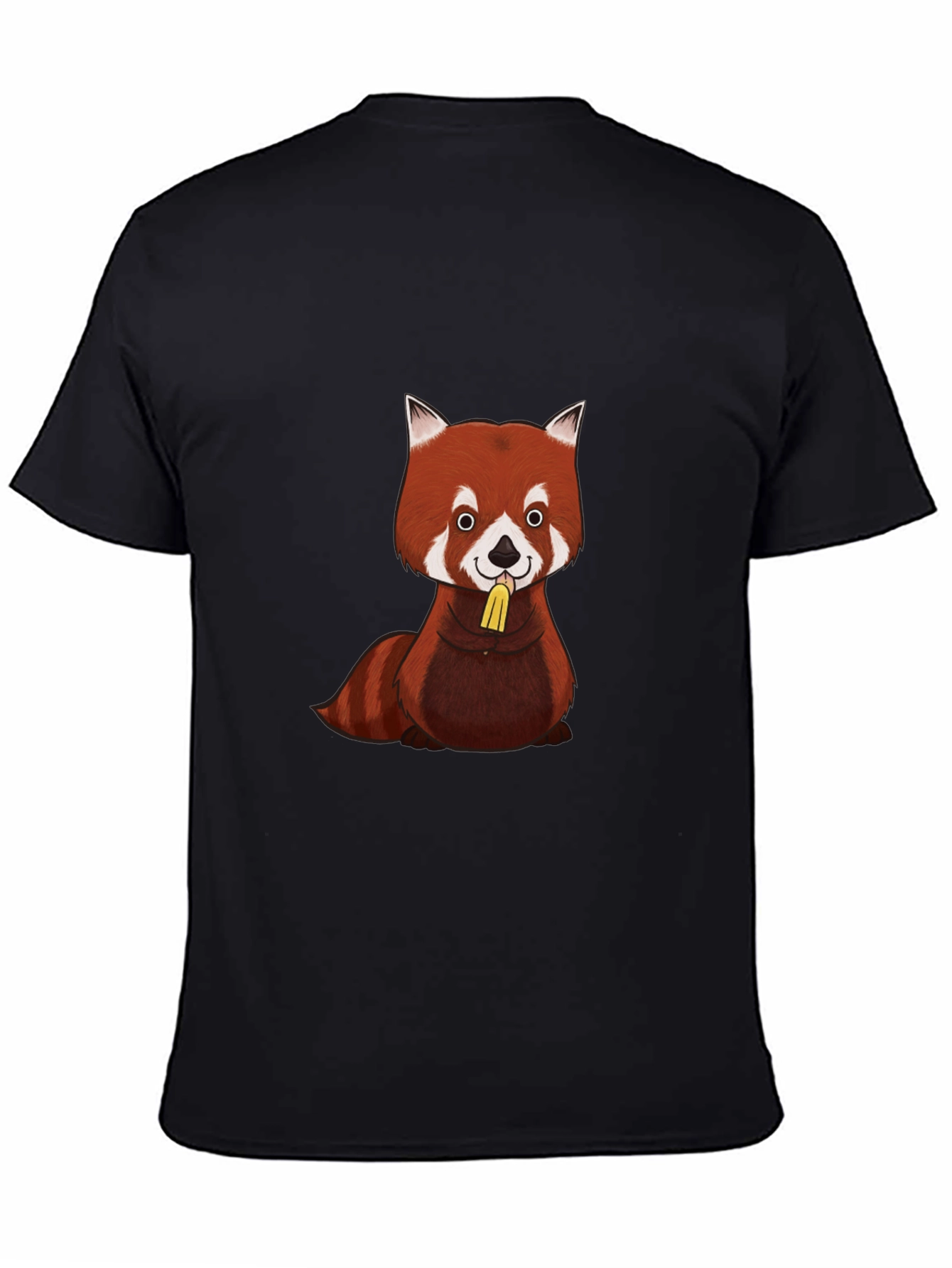Red Panda T-Shirt - Black Cotton Graphic Tee