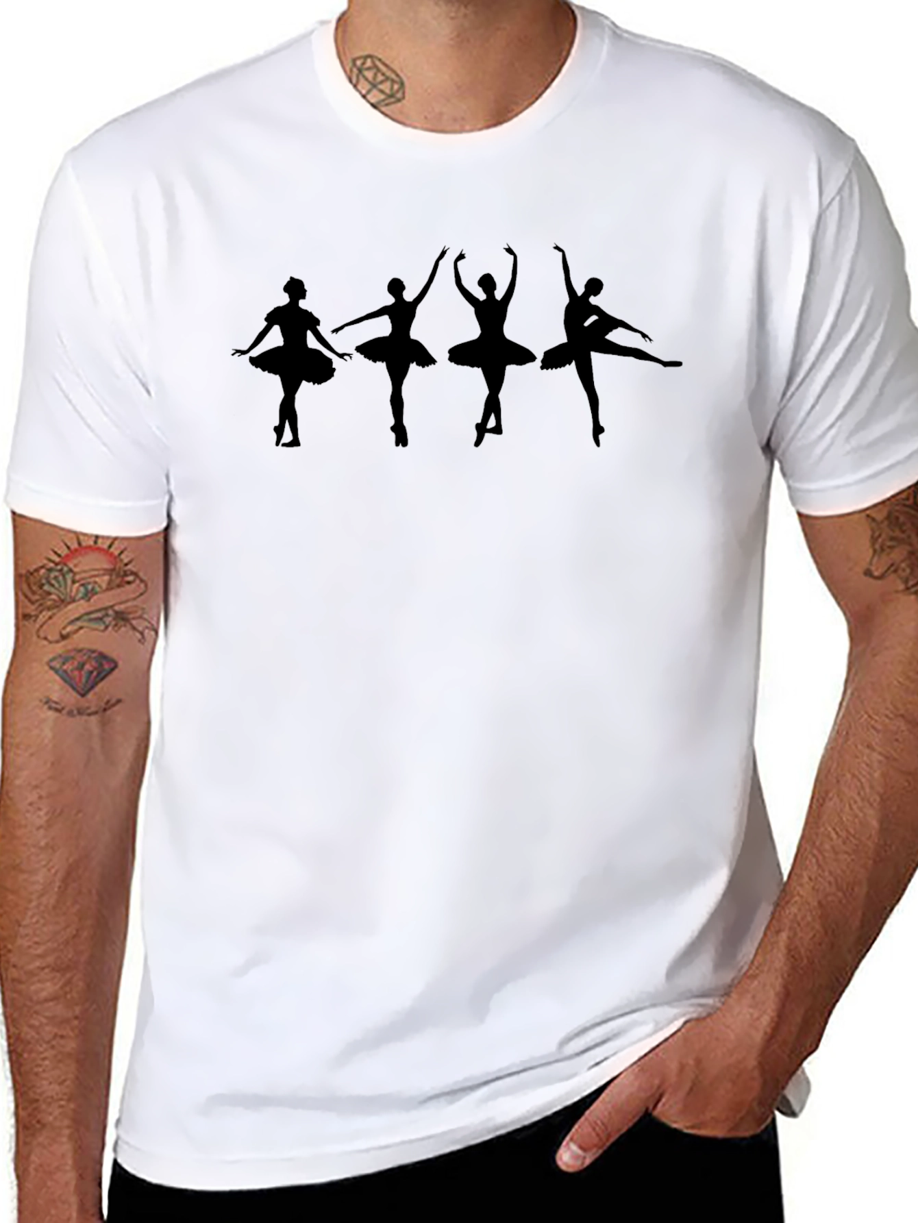 Dancing Ballerinas Black Graphic Tee