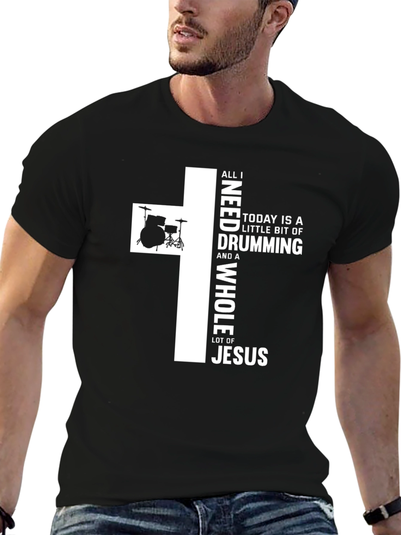 Drumming & Jesus T-Shirt - Christian Musician Apparel