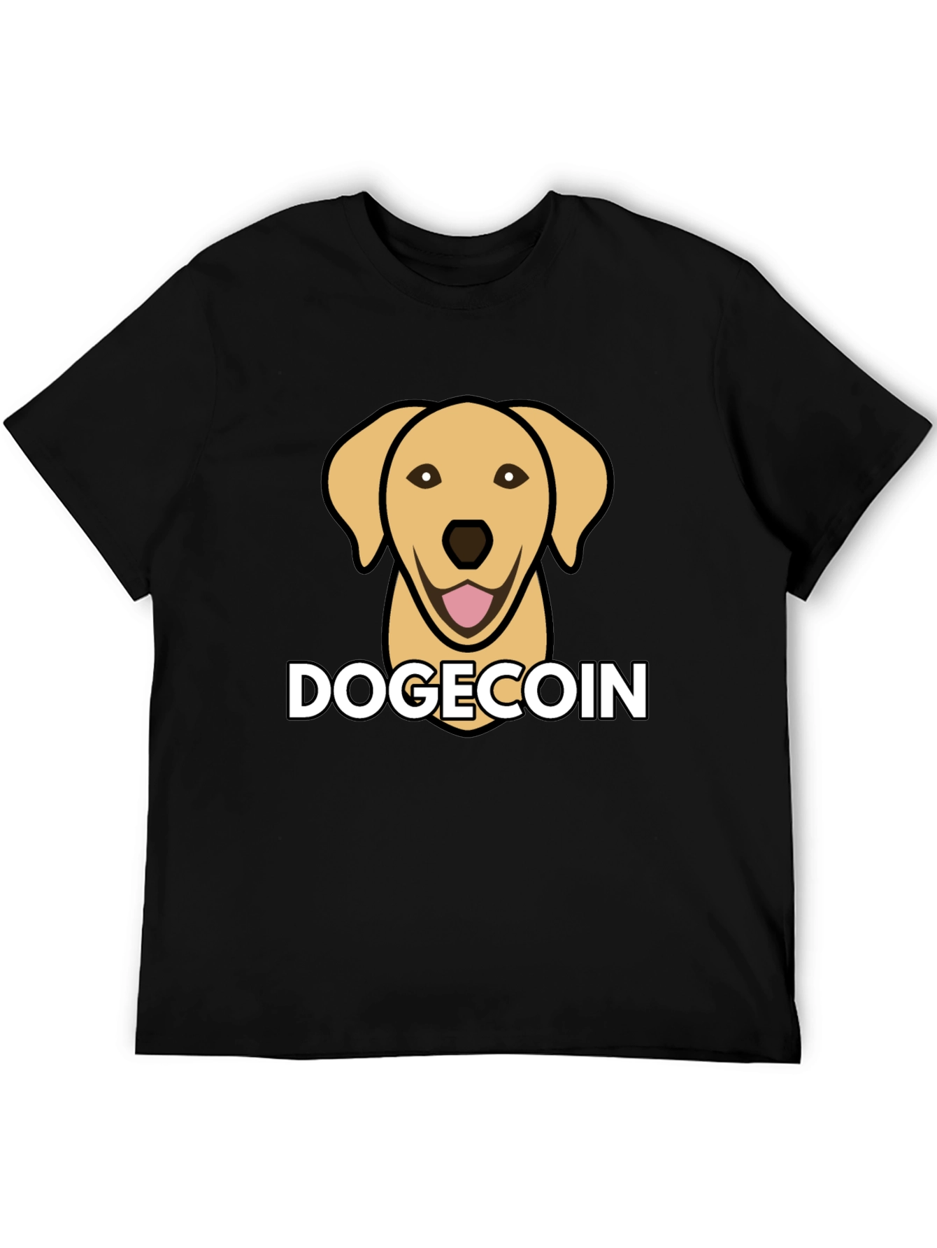 Dogecoin Dog Head Black T-Shirt
