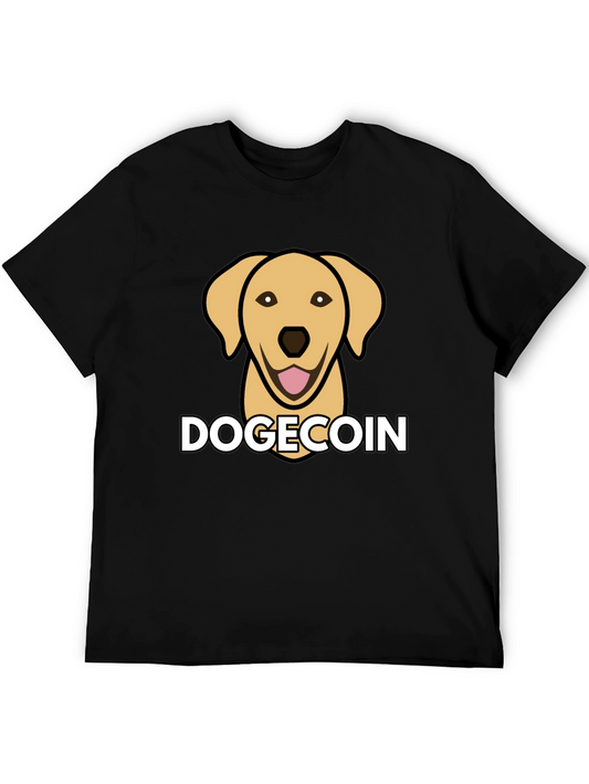 Dogecoin Dog Head Black T-Shirt