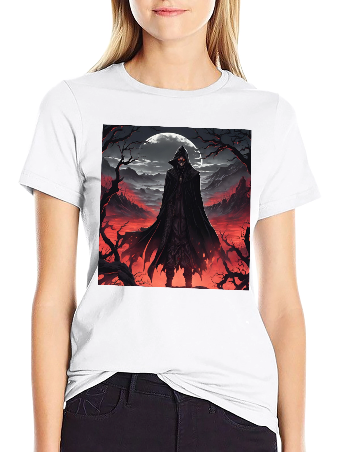 Grim Reaper Graphic Tee - Dark Fantasy T-Shirt