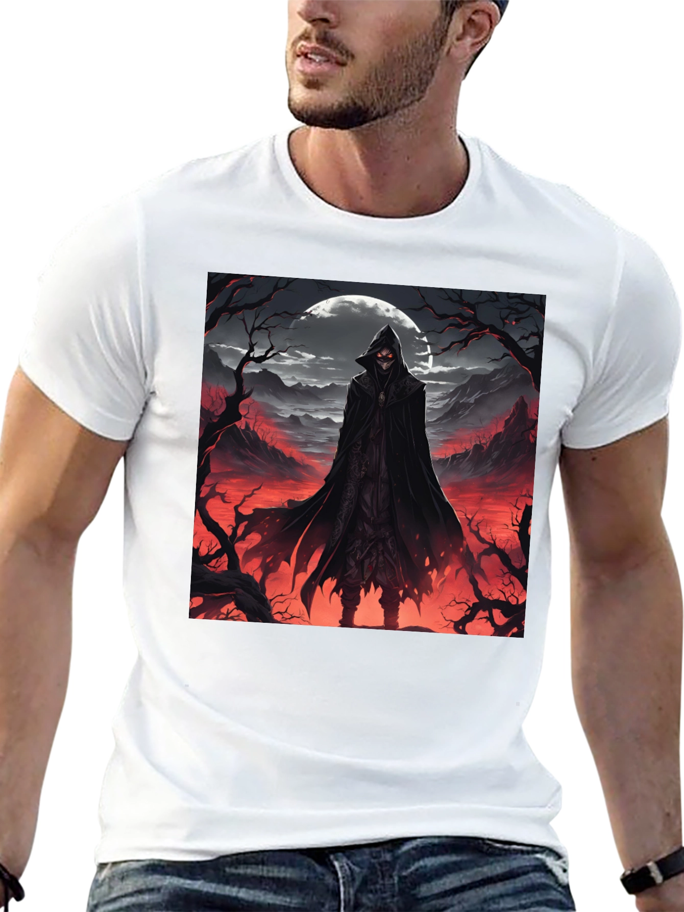 Grim Reaper Graphic Tee - Dark Fantasy T-Shirt